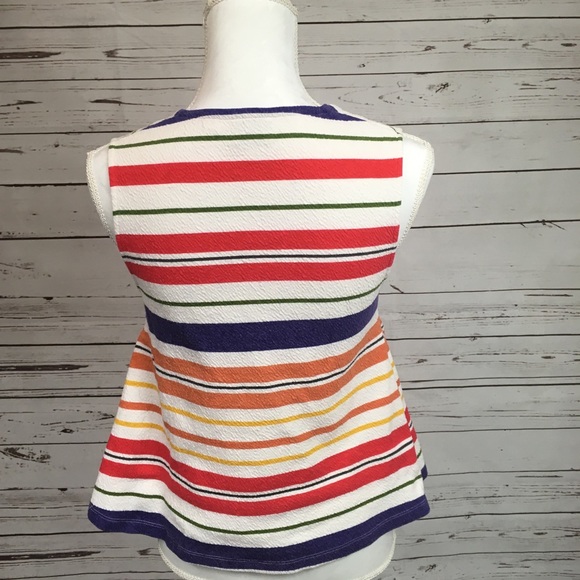 ANTHROPOLOGIE • Small Postmark Tank V Neck Stripe - Picture 5 of 6
